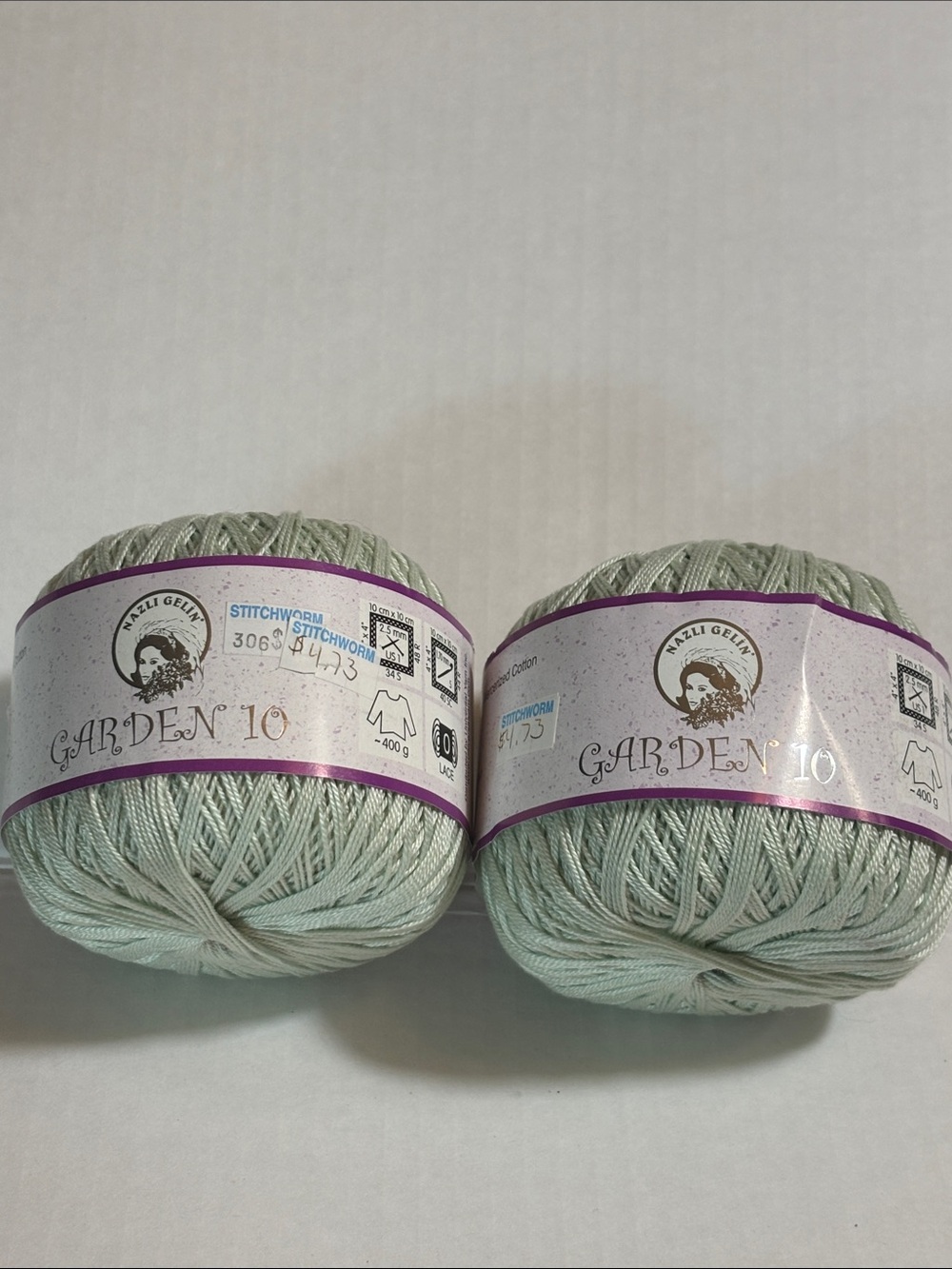 Cotton Yarn Ball - Pale Mint set of 2